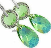 Kryształy Ozdobne Długie Kolczyki Peridot Srebro 3574804324