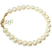 Naturalne Perły Piękna Bransoletka Złote Srebro 703218