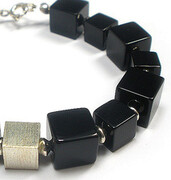 Onyks Czarny Piękna Bransoletka Srebro 1090519734