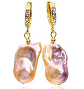 Kolczyki Prawdziwe Perły Duże Pearl Flameball Multicolor Gold Złote Srebro Certyfikat 702477