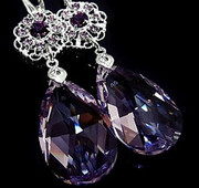 Nowe Kryształy Piękne Kolczyki Rosa Feeling Srebro 2163057622