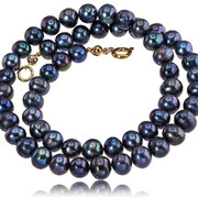 Prawdziwe Perły Pawie Naszyjnik Certyfikat Złote Srebro 703352