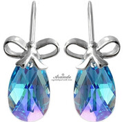 Nowe Kryształy Śliczne Kolczyki Aqua Srebro 4298847207