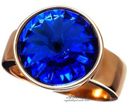Kryształy Pierścionek Sapphire Różowe Złoto Srebro 4311505146