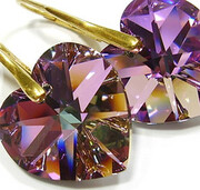 Kryształy Serce Kolczyki Złote Srebro 18 Vitrail 1169655094