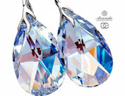 Kryształy Ozdobne Kolczyki Blue Aurora Hologram Srebro 700755