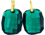 Nowe Kryształy Piękne Kolczyki Emerald Graphic Gold Złote Srebro 700853