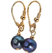 Prawdziwe Perły Pawie Piękne Kolczyki Złote Srebro 703328