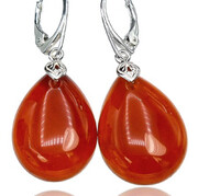 Piękne Kolczyki Karneol Naturalny Srebro 702640