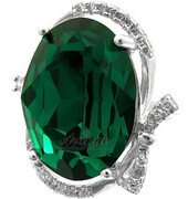 Kryształy Special Piękny Pierścionek Emerald Srebro 3016441335