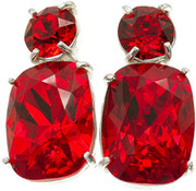 Kryształy Piękne Kolczyki Czerwone Crystal Srebro 702138