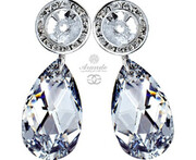 Kryształy Piękne Ozdobne Kolczyki Comet Srebro 700739