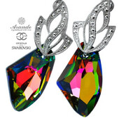 Kryształy Unikat Kolczyki Vitrail Galactic Admire Srebro 700263