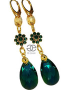 Kryształy Cudne Kolczyki Emerald Bella Gold 4492268778