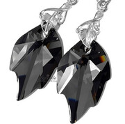 Kryształy Piękne Kolczyki Night Leaf Long Srebro 4253868733