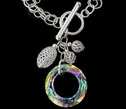 Kryształy Ozdobny Naszyjnik Vitrail Ring Srebro 4082276930