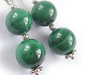 Malachit Piękne Długie Kolczyki Srebro 1093014002