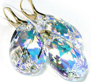 Kryształy Piękny Komplet Pozłacany AB 1169384781