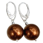 Eleganckie Kolczyki Perły Seashell Srebro 703095