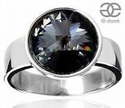 Kryształy Piękny Pierścionek Silver Night Srebro 4697611148