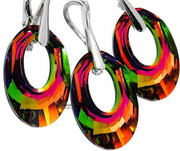 Kryształy Kolczyki Wisiorek Vitrail Helios Srebro 4112933373