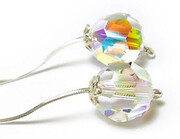 Kryształy Srebrne Kolczyki Długie AB 1089167956