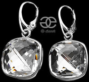 Kryształy Piękne Kolczyki Crystal W Oprawie Srebro 4436766325