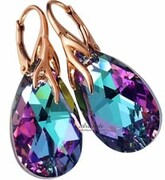 Kryształy Kolczyki Vitrail Różowe Złoto Srebro 4316679212