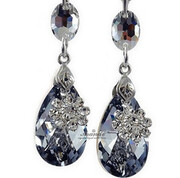 Kryształy Unikatowe Kolczyki Comet Lotus Srebro 4079998815