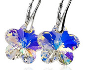 Kolczyki Kryształy Aurora Flower Kwiaty Srebro 700707
