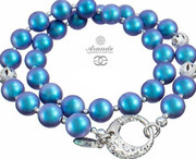 Kryształy Ozdobny Naszyjnik Perły Light Blue Fantasia Srebro 700841