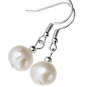 Kolczyki Naturalne Duże Perły Białe Srebro 702470