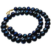 Prawdziwe Duże Perły Pawie Naszyjnik Certyfikat Złote Srebro 703087