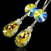 Kryształy Piękne Kolczyki Aurora Crystal Srebro 702154