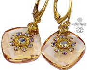 Kryształy Piękne Kolczyki Metro Flow Gold Złote Srebro 701108