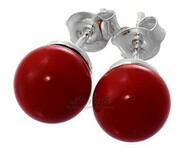 Kryształy Perły Czerwone Kolczyki Certyfikat 4160585594