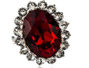 Kryształy Piękny Pierścionek Royal Red Srebro 700714
