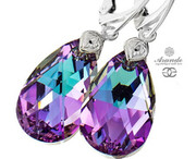 Kryształy Przepiękne Kolczyki Vitrail Srebro 700902