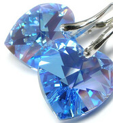 Kolczyki Duże Serca Kryształy 13 Kolorów Srebro 1162237277