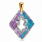 Kryształy Wisiorek Growing Crystal Rhombus Vitrail Light Złote Srebro 703752