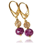 Naturalny Rubin Wyjątkowe Kolczyki Złote Srebro 703602