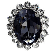 Kryształy Piękny Pierścionek Royal Night Srebro 4238971414