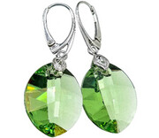 Kryształy Piękne Zielone Kolczyki Pure Leaf Peridot Srebro 702677