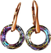 Kryształy Kolczyki Vitrail Różowe Złoto Srebro 4311487352