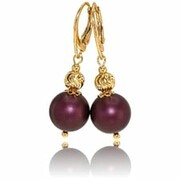 Oryginalne Kryształy Perły Elderberry Golden Wyjątkowe Kolczyki Złote Srebro Certyfikat 703622