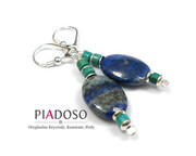 Lapis Lazuli Turkus Piękne Kolczyki Srebro 1088573437