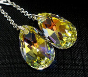 Kryształy Piękne Kolczyki Srebro Długie AB 1127791260