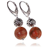 Piękne Kolczyki Naturalny Koral Srebro 703650