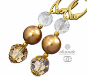 Kryształy Piękne Kolczyki Crystal White Gold Złote Srebro 700818