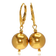 Oryginalne Kryształy Perły Royal Gold Piękne Kolczyki Złote Srebro Certyfikat 703692